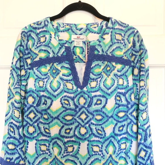 NWT Vineyard Vines Ikat Medallion print dress - Picture 3 of 8